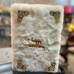 premium white fur nikah contract book