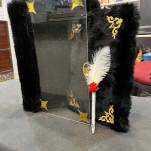 premium black fur & acrylic nikah contract frame
