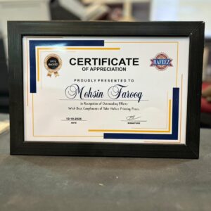 customized achievement certificate frame